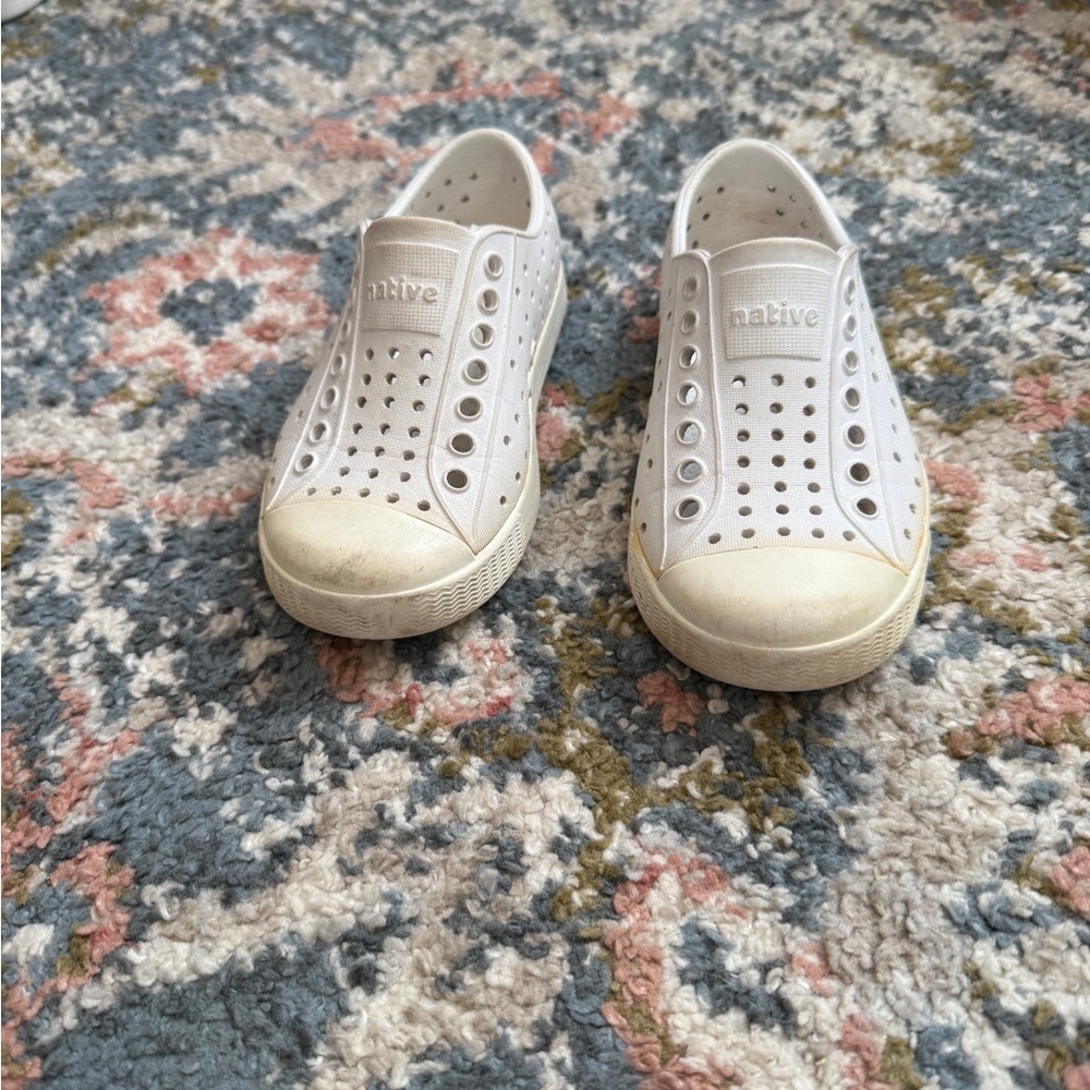 Native Kids White Slip-On Sneakers